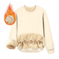 thumbnail image 2 of Aricy Sweatshirts for women plus size Fleece Lined Fall Tops Winter Long Sleeve Thickened Warm Crewneck Solid Color Pullover Winter Clothes, 2 of 5