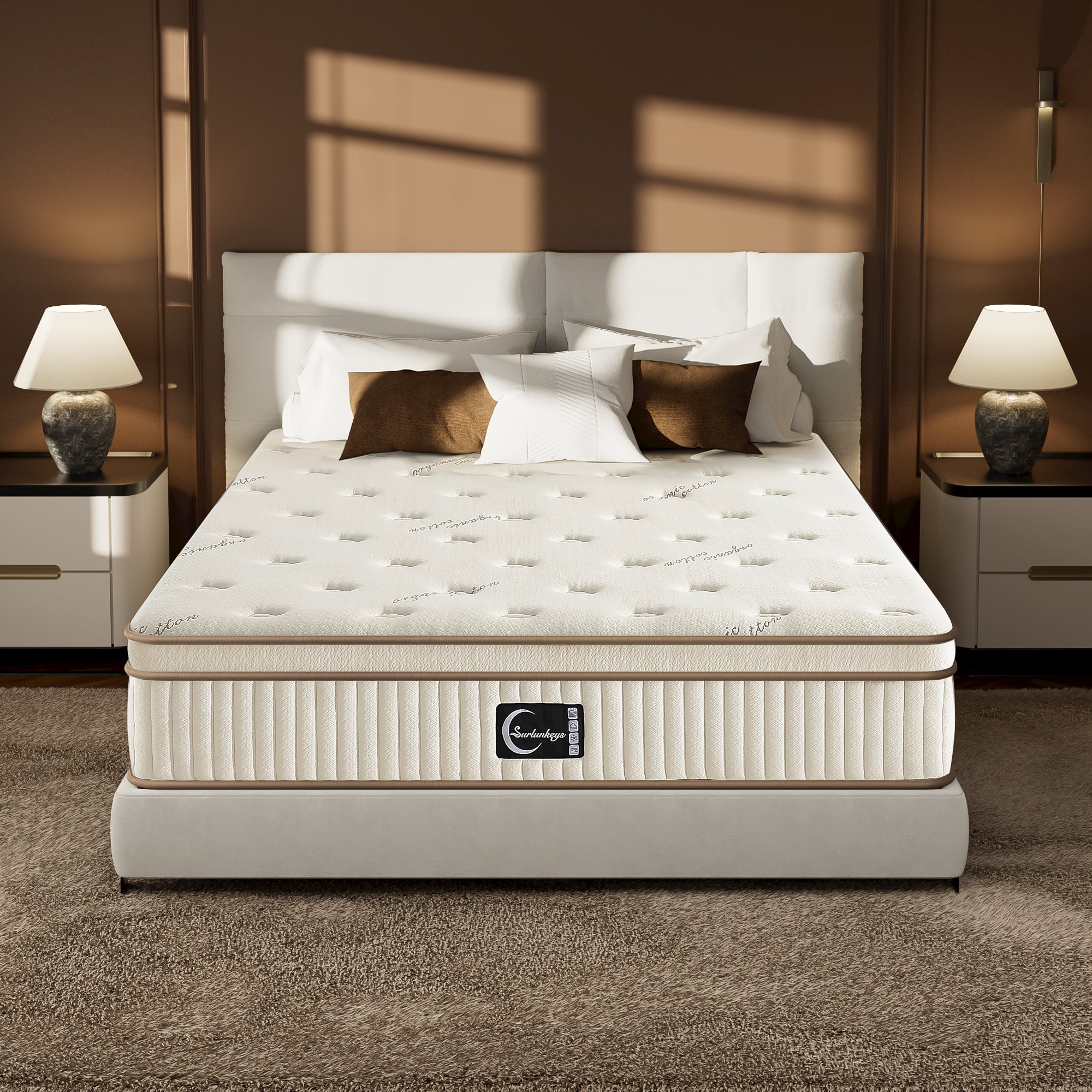 Lechepussleep 14 Inch Queen Hybrid Mattress - Medium Plush Memory Foam & Pocket Coils, Bed-in-a-Box