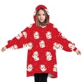 thumbnail image 1 of goowrom Parent-Child Velvet Wearable Blanket Cartoon Animal Printed Hoodie, 1 of 10