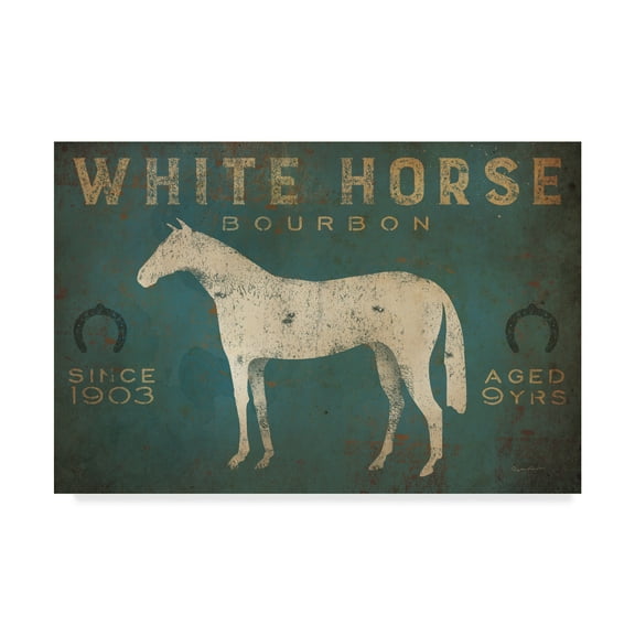 Trademark Fine Art 'White Horse No Kentucky Crop' Canvas Art by Ryan Fowler