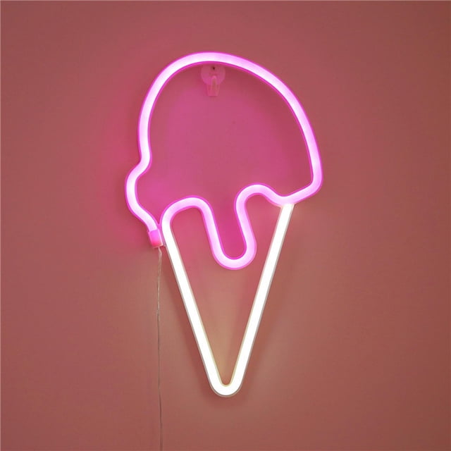 Lámpara Led de neón para helado, decoración de pared de neón, lámpara atmosférica práctica para el hogar, oficina, vacaciones, mesita de noche,