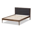 thumbnail image 4 of Baxton Studio Jupiter Mid-Century Modern Grey Fabric Upholstered Button-Tufted Queen Size Platform Bed, 4 of 5