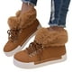 thumbnail image 2 of Botas de nieve para mujer, cortas, largas y peludas, con reborde, para correr, de invierno, estilo vaquero, 2 of 8