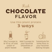 KOS Organic Plant Based Protein Powder, Chocolate, 20g Protein, 10 Servings, 13.75oz, 0.85lb