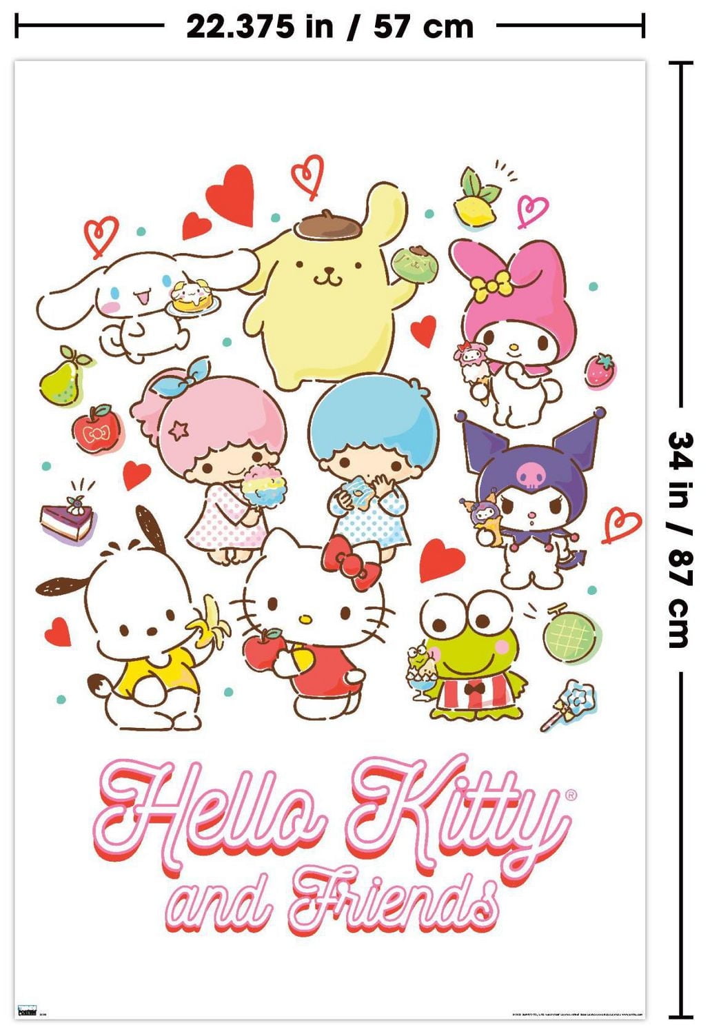 Hello Kitty and Friends: 23 Favorite Flavors - Kawaii Wall Poster, 22.375" x 34"