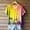 #230-Multicolor, variant on Haivin Women's Short Sleeve T-Shirt, Fashion Rainbow Festival Print Round Neck Top, for Casual Wear and Summer Outfits