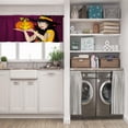 thumbnail image 5 of LALILO Kitchen Curtain Valance Halloween Happy Woman And Witch Rod Pocket Window Curtain 52"x 18" Set of 2, 5 of 5