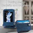 thumbnail image 5 of Dteck for Galaxy Z Flip 6 Wallet Case with Card Holder 2 in 1 Detachable Zipper Wallet, Slim Fit Retro PU Leather Protective Flip Phone Cover for Samsung Galaxy Z Flip 6 5G 2024, Blue, 5 of 7