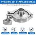 thumbnail image 3 of Uxcell Sanitary Clamp Fitting, 1.5" Tri Sanitary Clamp to 1" Tube OD Weld Ferrule 304 Stainless Steel Heavy Duty Sanitary Pipe Fittings with Clamp and Silicone Gasket, Silver, 3 of 6