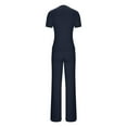 thumbnail image 5 of Bovxnpu Summer Casual Outfits For Women, 2 Piece Lounge Sets, Solid Color Round Neck Short Sleeved Top With Bandage Elastic Waistband Long Pants Casual Sports Suit XL, 5 of 7