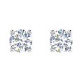 thumbnail image 3 of 1 Carat 4-Prong Set Diamond Stud Earrings in 14K White Gold - IGI Certified, 3 of 6