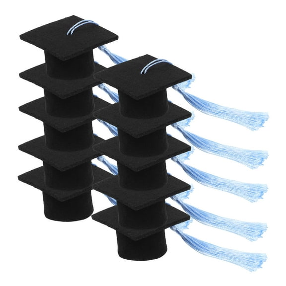 USHOBE Chic Design Mini Graduation Caps Decor Multi 10Pcs 5.50X5.50X3.20Cm