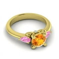 thumbnail image 3 of 2.50 Carat Beautiful Round Cut Citrine & Pink Sapphire Gemstone Bridal Ring for Ladies 18K Yellow Gold Size 6.5 by Diamond-Capitals, 3 of 8