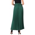 thumbnail image 3 of Falda Maxi Plisada de Cintura Alta Elástica con Cinturón A-Line Flowy para Mujeres INSPIRE CHIC XL Verde Oscuro, 3 of 6