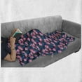 thumbnail image 5 of Floral Soft Flannel Fleece Blanket, Concept of Rose Flowers Romantic Feminine Vintage Botanical Artwork Print, Cozy Plush for Indoor and Outdoor Use, 60" x 80", Night Blue and Pink, by Ambesonne, 5 of 5