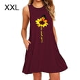 thumbnail image 1 of Vestido Corto Sin Mangas Midi Chaleco Vestido Mujer Estampado Trajes De Verano, Vino Rojo, XXL Inevent AP002125-13, 1 of 5