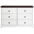 thumbnail image 3 of 6-drawer dresser with rustic oak grain top for hallway organization and aesthetic appeal, 3 of 6