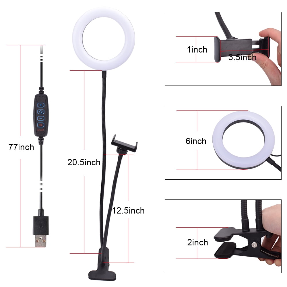 Private Jungle 6 inch Diameter 16cm Live Fill Light Desktop Clip Light 64 LED USB Book Clamp Light ,Eye Protection Desk Lamp, 360 ° Flexible Gooseneck Bed Night Light Private Jungle 6 inch Diameter 16cm Live Fill Light Desktop Clip Light 64 LED USB Book Clamp Light ,Eye Protection Desk Lamp, 360 ° Flexible Gooseneck Bed Night Light