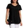 thumbnail image 3 of a.Jesdani Women’s Plus Size V-Neck Blouse Casual Flowy Flutter Sleeve Tops with Button for Curvy Women M-4X, 3 of 8