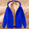 thumbnail image 4 of Winter Coats for Men Zip Up Long Sleeve Thick Lightweight Coats Hooded Sherpa Fleece Lined Fall Casual Soft 2026 Outerwear with Pockets Royal Blue 2XL, 4 of 6