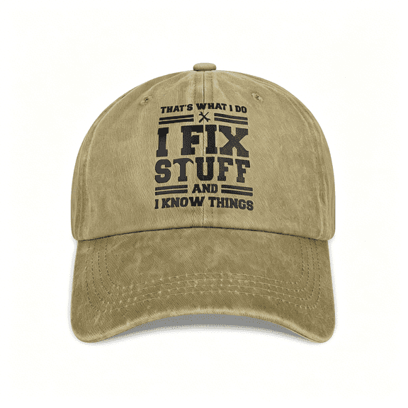 OQRKI I Fix Stuff Funny Dad Hat Gifts for Men Baseball Cap Ideas for Birthday Anniversary