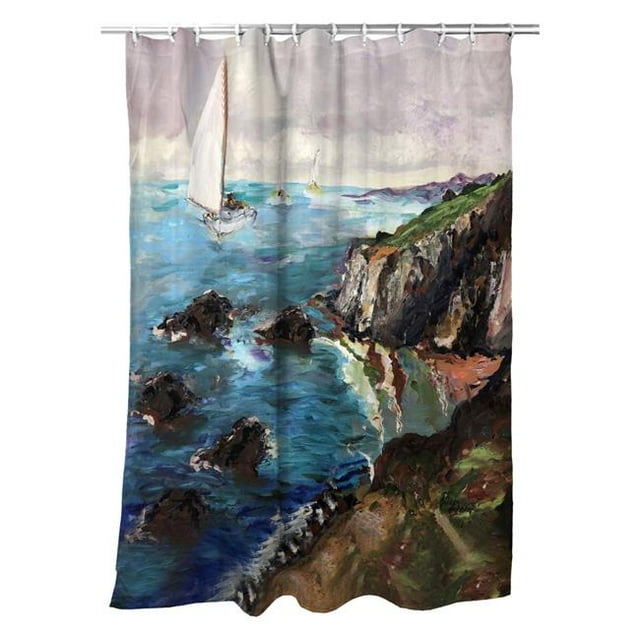 Betsydrake SH1164 71 x 74 Po. Naviguant sur le Rideau de Douche des Falaises