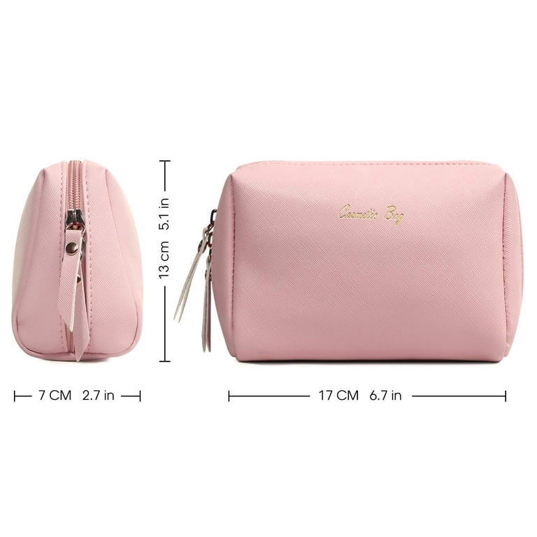 Narwey Small Makeup Bag for Purse Travel Makeup Pouch Mini Cosmetic Bag for  Women (Small, Pink)
