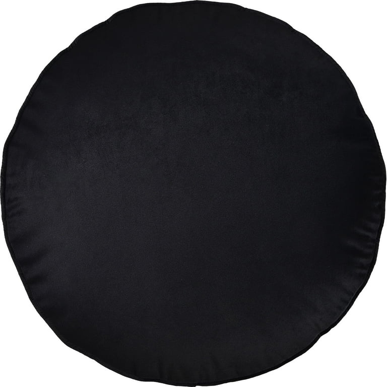 Round black velvet pillow sale