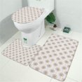 thumbnail image 2 of Lightpink Daisy Flower Linear Pattern Bathroom Rugs Sets 3 Piece,Toilet Cover Set,Absorbent Non Slip Bathroom Mats Sets with U-Shaped Contour Rug Toilet Rug Set, 2 of 5