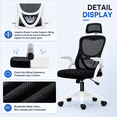 thumbnail image 6 of JaxSteam Ergonomic Office Chair High Back Mesh Desk Chair with Headrest Adjustable Armrest Height,Black-White, 6 of 8
