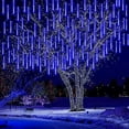 thumbnail image 7 of Morttic Meteor Shower Lights, Outdoor Falling Rain Lights 12 inch 8 Tube 192 LED Snow Falling Icicle Cascading Lights for Xmas Tree Halloween Decoration Wedding Party, Warm White, 7 of 7