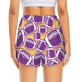 thumbnail image 4 of Running Shorts for Women, cute purple American football Workout Athletic Shorts with Pockets, Lounge Yoga Shorts Women, 4 of 7