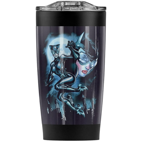 Batman Moonlight Catwoman Stainless Steel Tumbler 20 oz Coffee Travel Mug/Cup, Vacuum Insulated & Double Wall with Leakproof Sliding Lid | Great for Hot Drinks and Cold Beverages