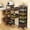 BLACK, variant on Rotating Kitchen Storage Shelf 5 Tier, Metal Fruit Vegetable Storage Basket Multi-Layer Vegetable Rack Storage Trolley on Wheels, Floor-Standing Basket for Kitchen Bathroom, Square