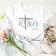 thumbnail image 5 of Easter T Shirts for Women Short Sleeve Crewneck Christian Bible Verse Risen Indeed Graphic Tees, 5 of 6