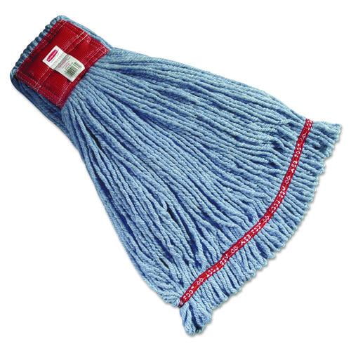 Web Foot Wet Mop Heads, Shrinkless, Cotton/synthetic, Blue, Large | Bundle of 2