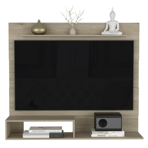 Newboti Furniture Floating Entertainment Center Albuquerque, Space For The TV´s up 55", Light Pine Finish 40938