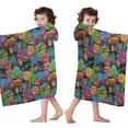 thumbnail image 4 of Colorful Games Graffiti Black Pattern Hooded Bath Towel，60"x35" for Ages 3 To 12 Kids, Quick Dry Lightweight Soft Microfiber Hood Beach Towel Cover Up for Kids, 4 of 7