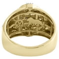 thumbnail image 4 of 10K Yellow Gold Round & Baguette Diamond Circle Frame Pinky Ring Band 0.72 CT., 4 of 5