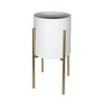 thumbnail image 1 of Stratton Home Decor White and Gold Metal Plant Stand, 1 of 5