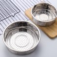 thumbnail image 3 of EeaseMX Juego de vaporera sanitaria de acero inoxidable con doble asa ecológica para cocina eléctrica (vaporera de 21,1 cm con orificio completo + separador 304, plateada), 3 of 8