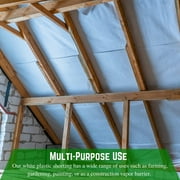 Farm Plastic Supply - White Plastic Sheeting - 10 mil - (20' x 100') - Thick Plastic Sheeting, Heavy Duty Polyethylene Film, Drop Cloth Vapor Barrier Covering for Crawl Space…