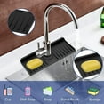 thumbnail image 3 of Adaptable Hole Silicone Sink Faucet Mat, Large Slope Drip Catcher Tray for Fast Drying, Kitchen Sink Accessories Splash Guard, Perfect for Bathroom Sink Area (14.5" x 5.4"), 3 of 5