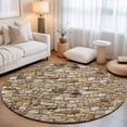 thumbnail image 3 of Brick 5ft Non Slip Round Area Rug Abstract Multi Colored Brick Wall Photo Washable&nbsp;Soft Area Rugs for Living Room, Indoor&nbsp;Circle Carpet for Bedroom Dining Room Kitchen, 3 of 9