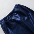 thumbnail image 6 of Sparkly Metallic Side Slit Flowy A-Line Mini Dress Women's Round Neck Puff Sleeve High Waist Ruched Dress Eye-Catching for Spring Summer Parties, 6 of 6