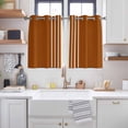 thumbnail image 2 of Burnt Orange Beige Striped Kitchen Curtains Short 45 Inch Length, Modern Farmhouse Retro Lines Grommet Top Bedroom Living Room Curtains, Light Filtering Cafe Curtain Drapes 2 Panels Set 84''x45'', 2 of 9