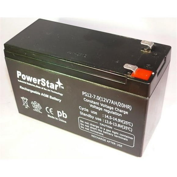 PowerStar PS12-7-42 Px12072 Batterie de Remplacement par 12V 7.0Ah