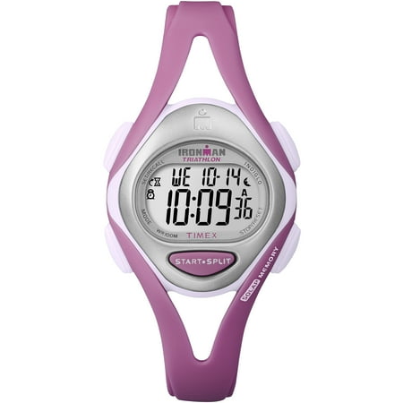 TIMEX Women's T5K7029J Ironman Sleek 50-Lap Pastels Mid-Size Pink Resin Strap Watch