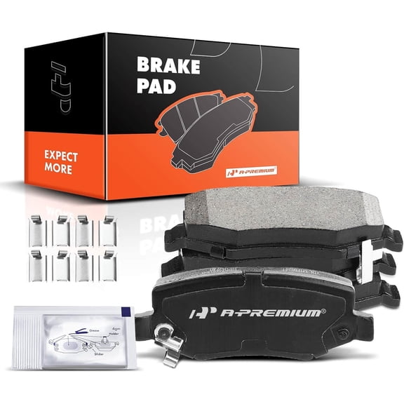 A-Premium Rear Ceramic Disc Brake Pads Set Compatible with Select Dodge and Jeep Models - Nitro 2007-2011 Liberty 2008-2012 Wrangler 2007-2017 Wrangler JK 2018 with Hardware 4 Pcs