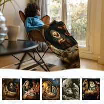 PALIFEUR Christmas Throw Blanket, Super Soft Warm Jesus Blanket for Couch Bedroom, Christmas Flannel Blanket, Microfiber Thicken Blankets for Holiday Party Home Decorations, 40 x 28 Inch